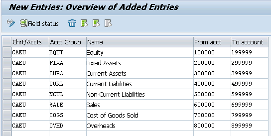 No Account Groups Are Defined In Chart Of Accounts