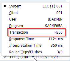 SAP Transaction Codes in the status