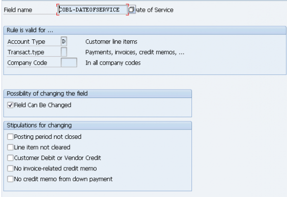 Document Change Rules, Line Item | OB32